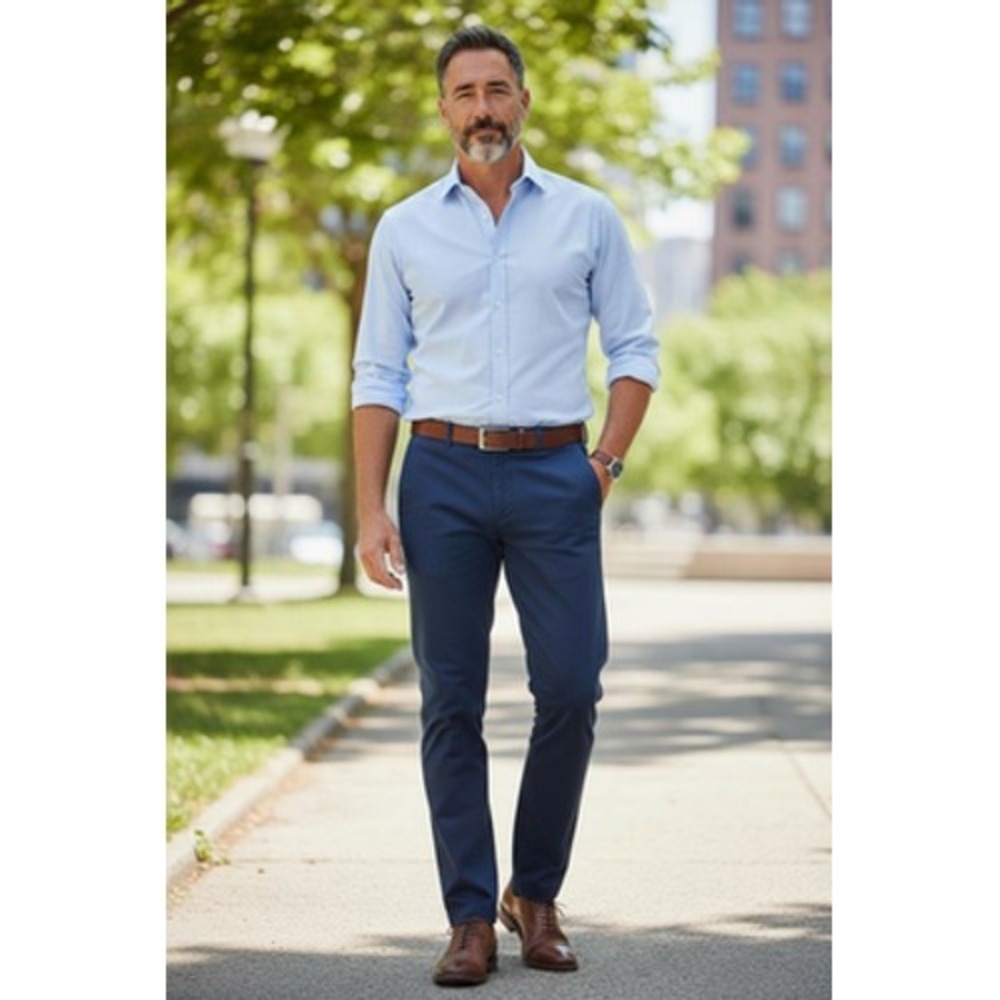 Banana‎ Republic Pants Mens 30x30 Navy Blue Aiden Chino Cotton Flat Front Casual